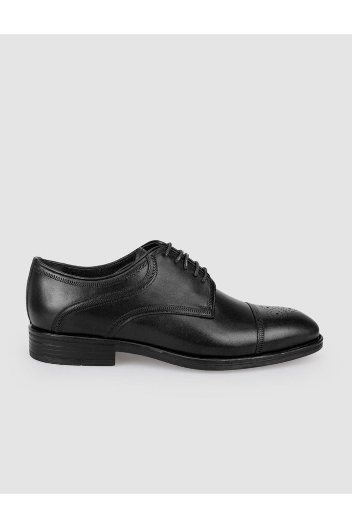 Cabani Shoes Chaussures classiques pour hommes en cuir véritable noir à lacets 100% - Multicolore