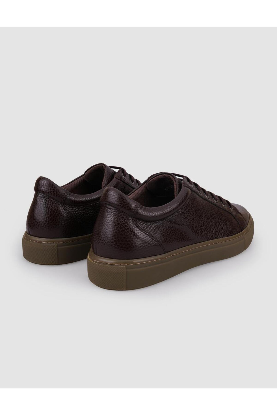 Cabani Shoes %100 Cuir véritable Baskets pour hommes à lacets marron - Marron