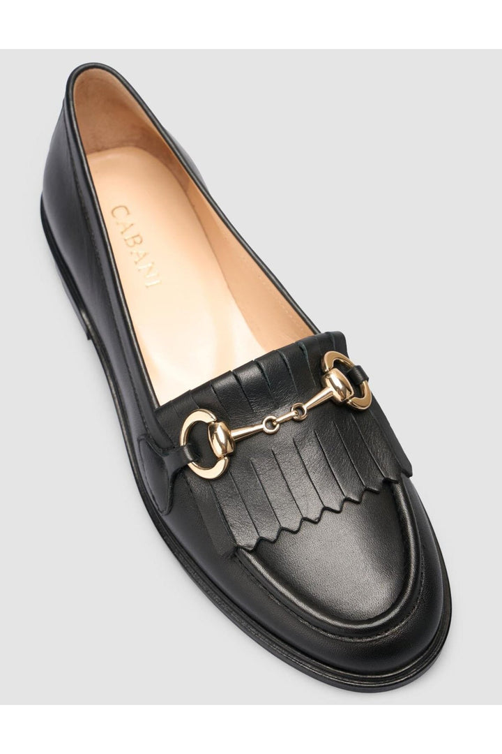 Cabani Shoes %100 Cuir véritable Mocassins à franges pour femmes en Noir - Noir