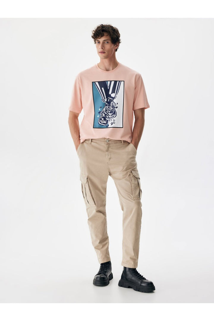 LTB Pantalon droit gabardine beige