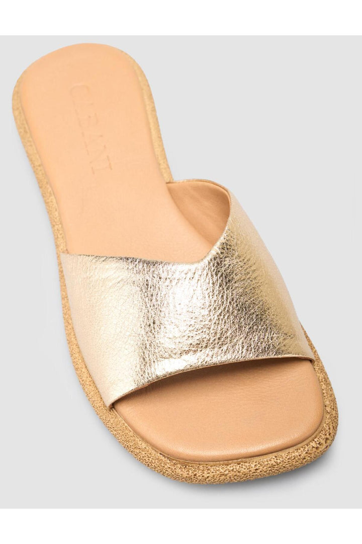 Cabani Shoes Sandales pour femmes en cuir véritable couleur or à 100% - Doré