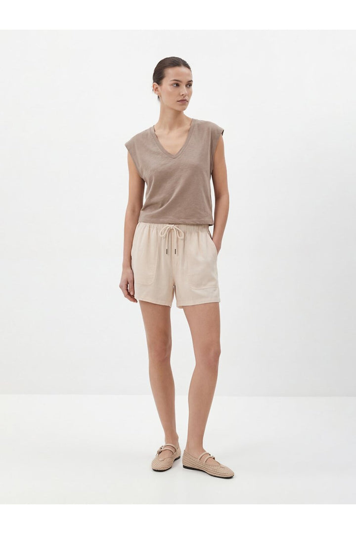 LTB Short crème basique avec taille élastique - Crème