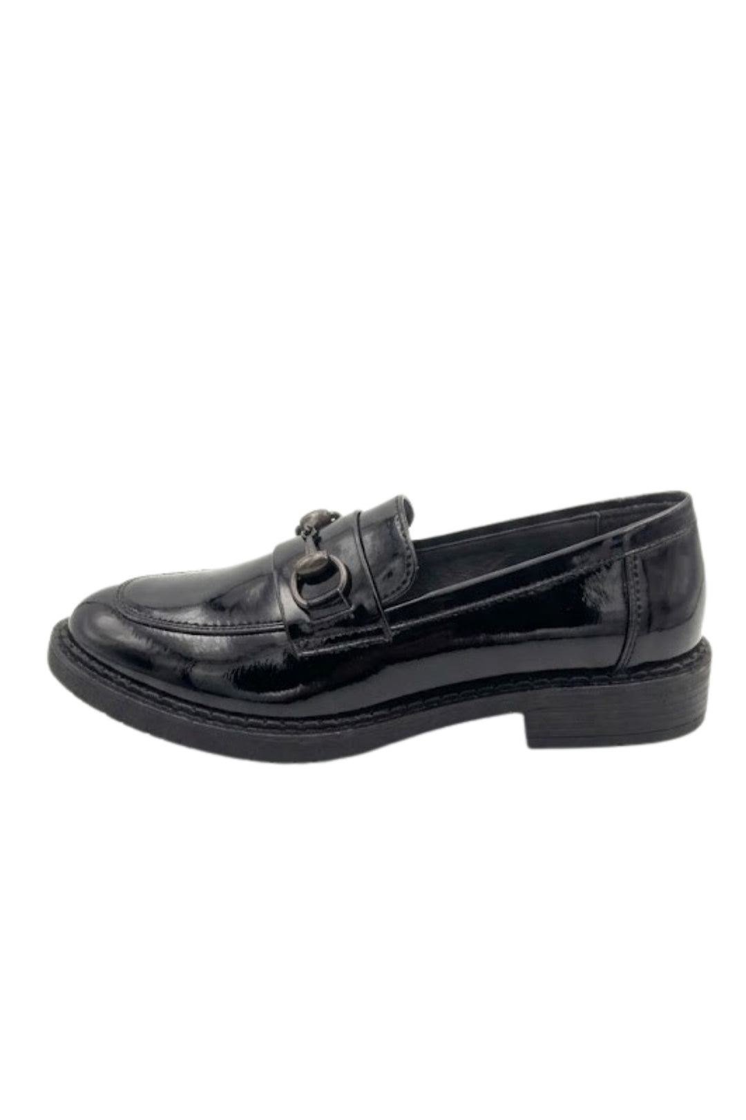 Wavelys STAN Chaussures élégantes et confortables en cuir verni noir adaptées pour le bureau et un usage quotidien - Noir