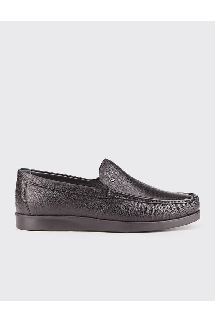 Cabani Shoes Chaussures décontractées pour hommes en cuir véritable avec semelle en caoutchouc légère, noires. - Noir