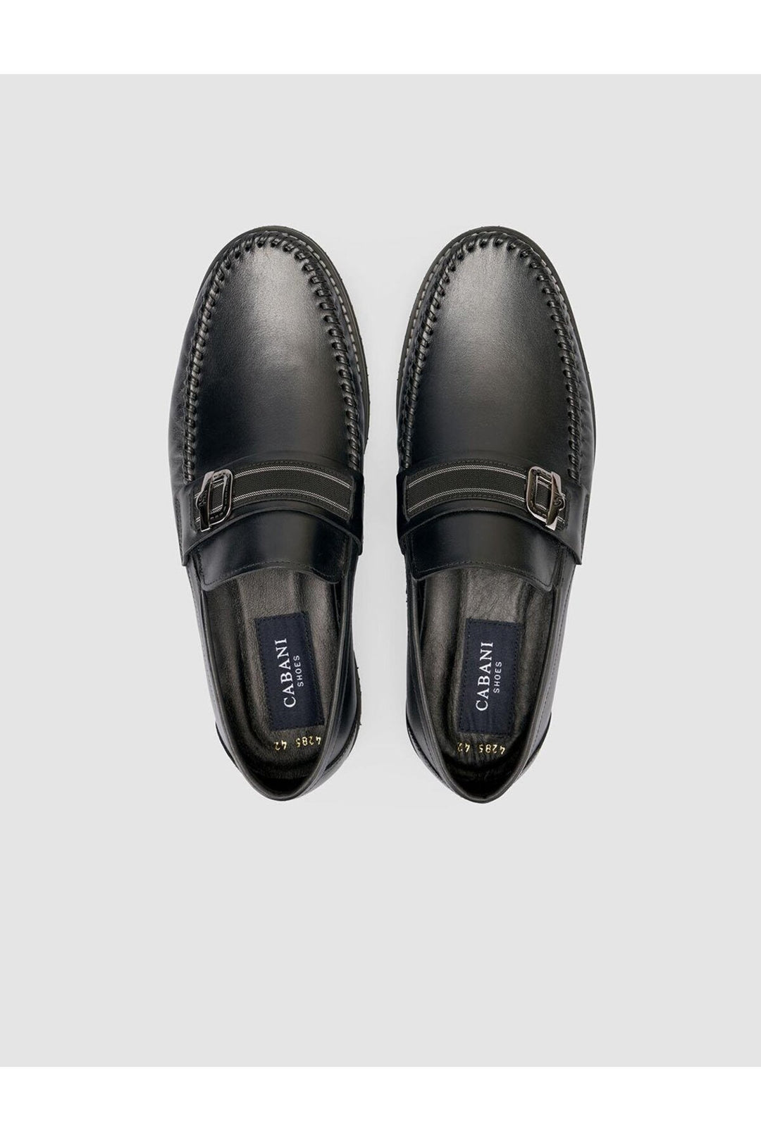 Cabani Shoes %100 Cuir véritable Noir Mocassins pour hommes - Noir