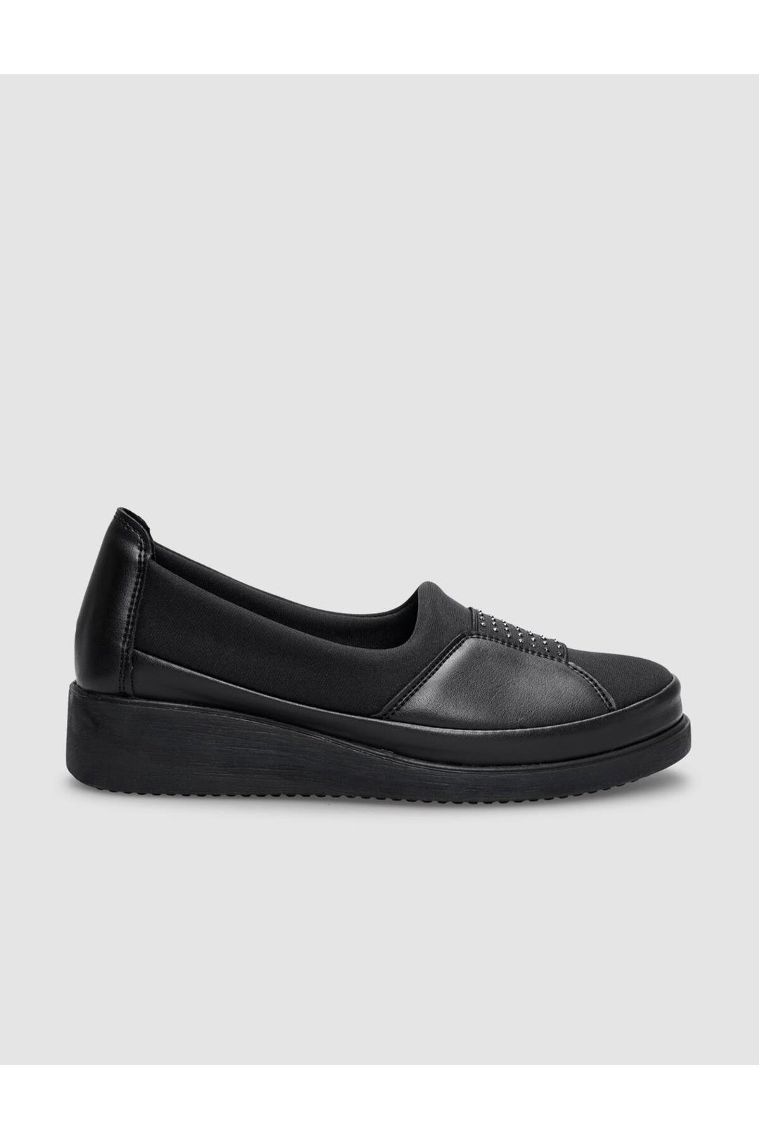 Cabani Shoes Chaussures confort femme avec détails en pierre noire - Noir