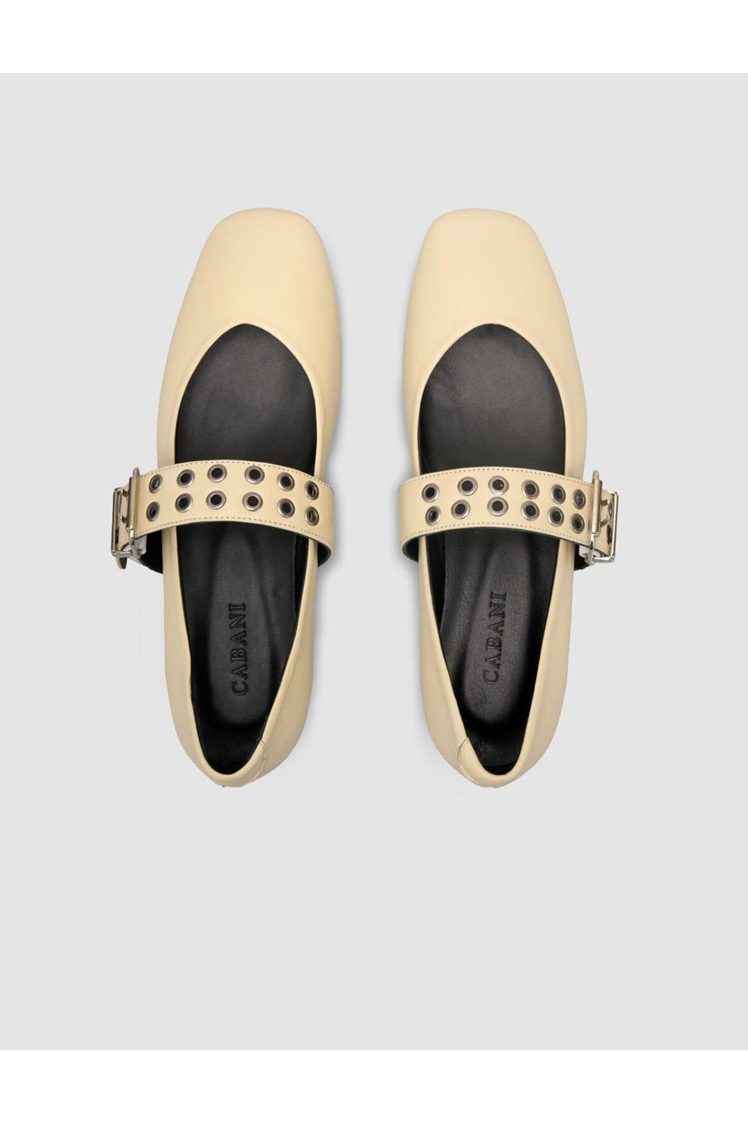 Cabani Shoes %100 Cuir Véritable Ballerines Femme Beige - Beige