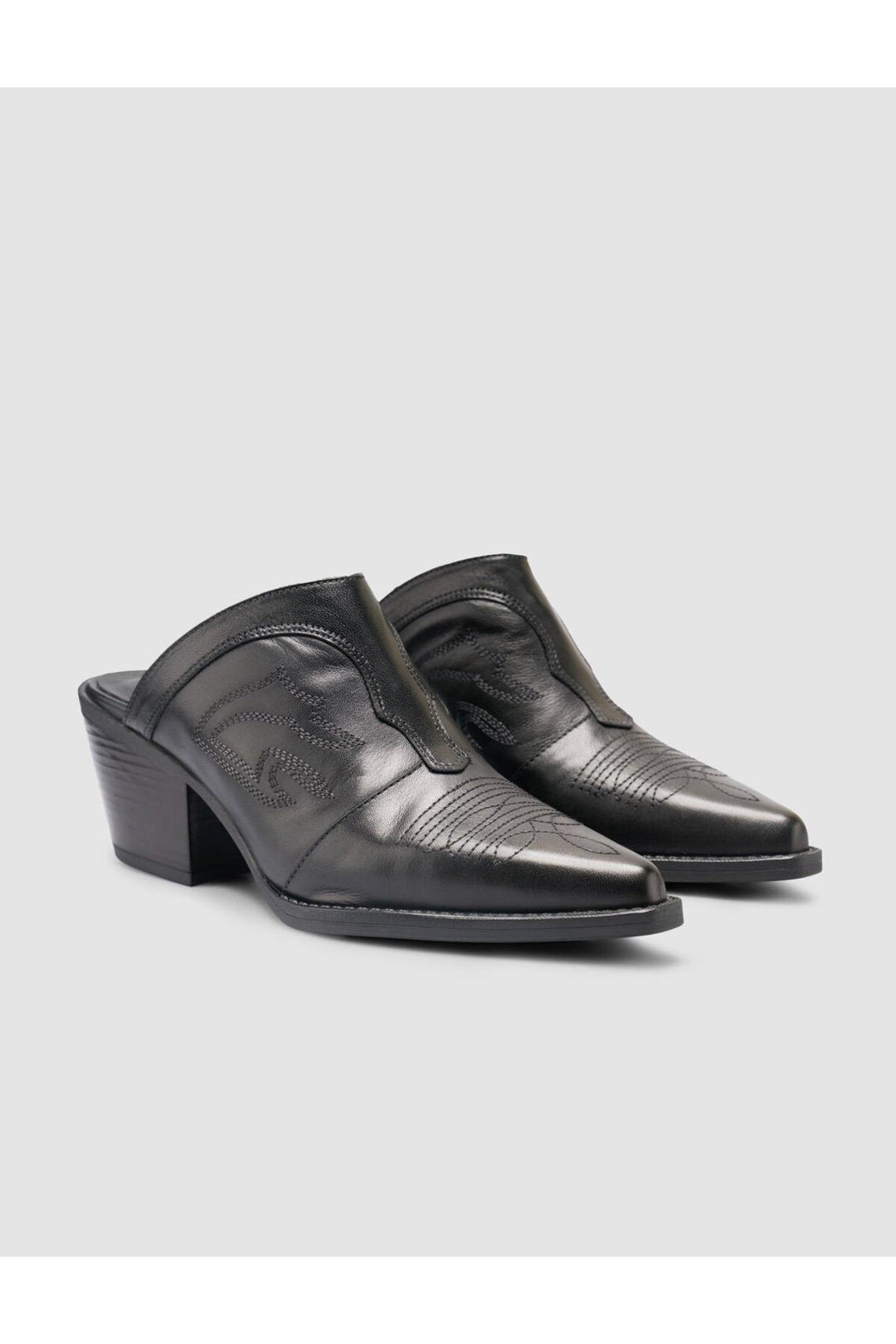 Cabani Shoes %100 Cuir véritable Sandales cowboy noires pour femmes - Multicolore