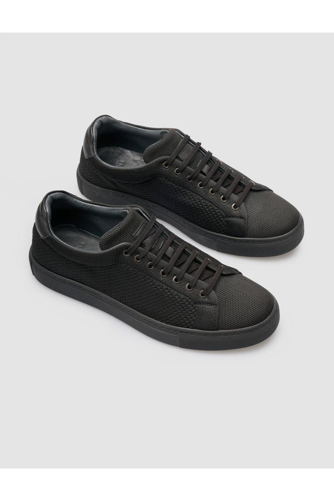 Cabani Shoes Chaussures de sport pour hommes en tricot noir avec lacets - Noir