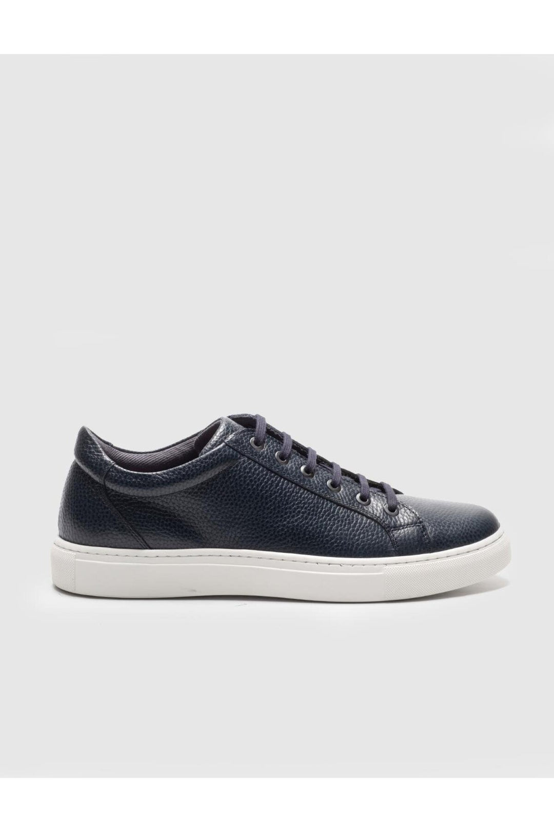 Cabani Shoes Chaussures de sport pour hommes en cuir véritable bleu marine à lacets. - Bleu marine