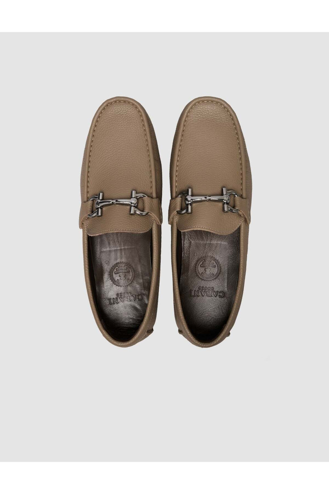Cabani Shoes Mocassins pour hommes en nubuck vison en cuir véritable - Vison
