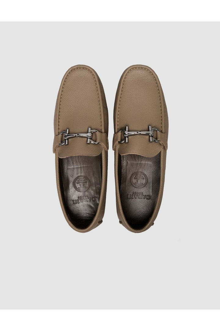 Cabani Shoes Mocassins pour hommes en nubuck vison en cuir véritable - Vison