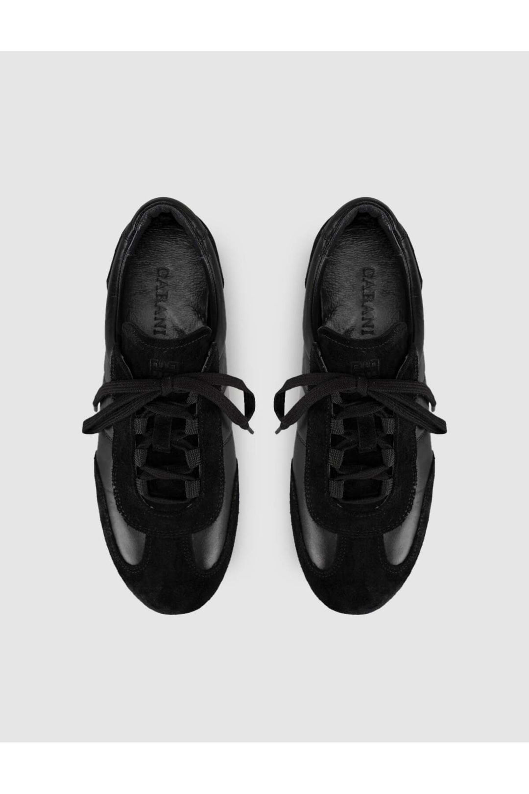 Cabani Shoes Baskets femme en cuir véritable suédé noir - Multicolore