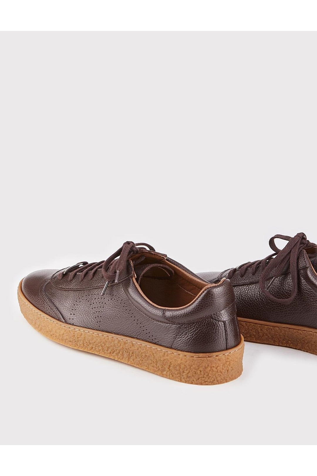 Cabani Shoes Chaussures de sport pour hommes en cuir véritable marron à lacets - Marron