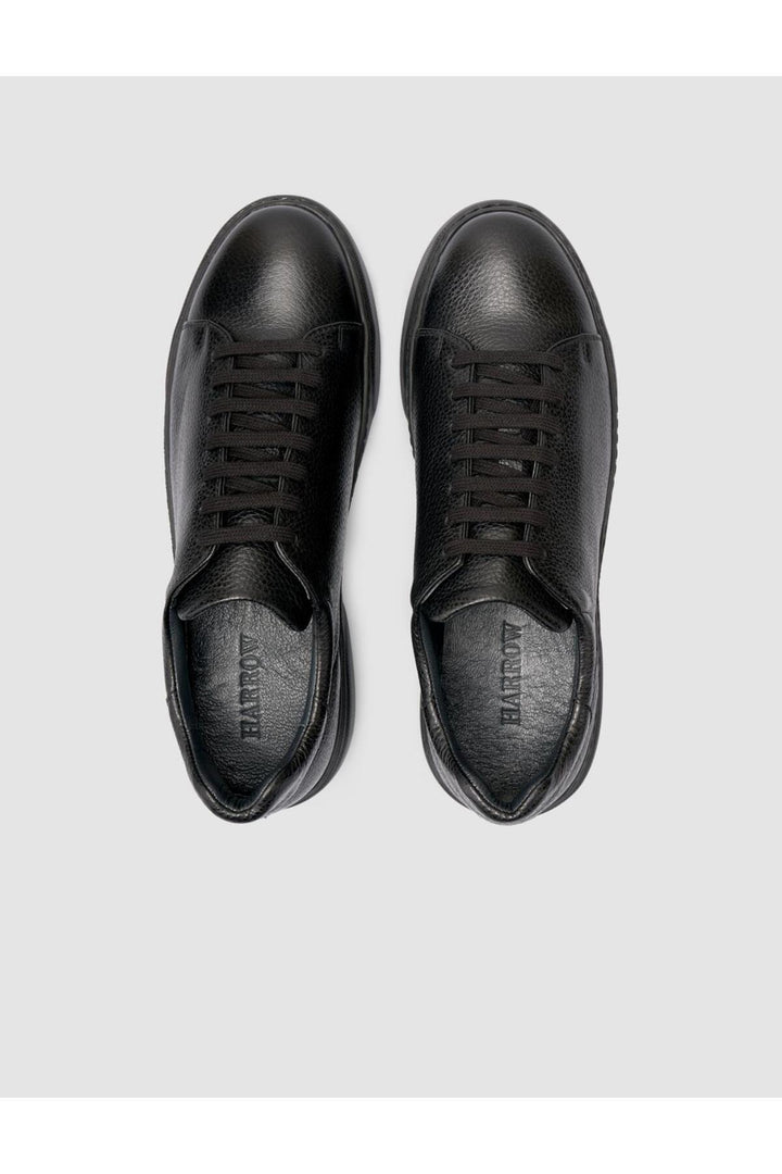 Cabani Shoes %100 Cuir véritable Chaussures de sport pour hommes noires - Noir