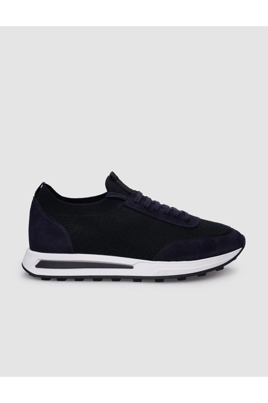 Cabani Shoes Baskets pour hommes en tricot bleu marine à lacets - Bleu marine