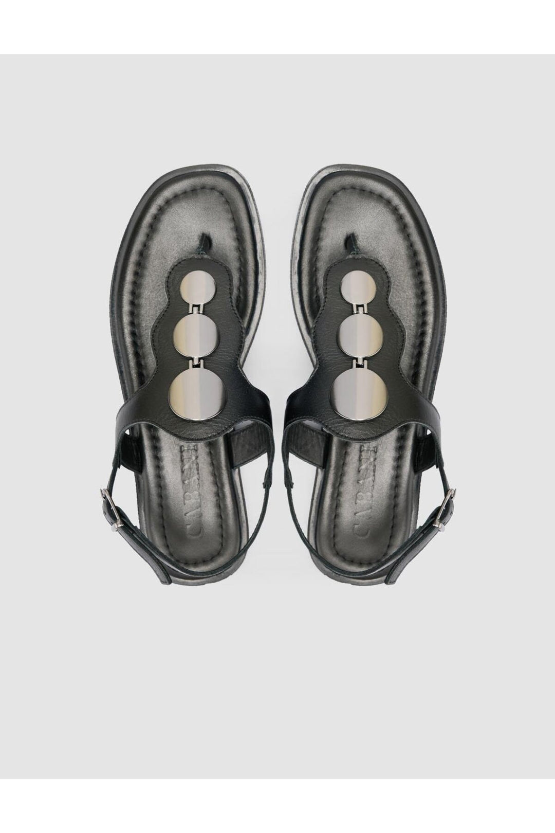 Cabani Shoes %100 Cuir véritable Sandales noires pour femmes - Multicolore