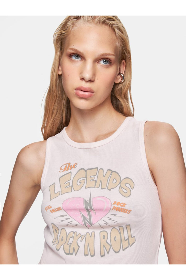 LTB Singlet rose à manches zéro imprimé graphique