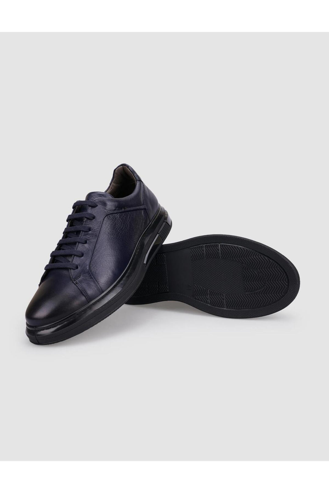 Cabani Shoes %100 Cuir Véritable Chaussures de Sport pour Hommes à Lacets Bleu marine - Bleu marine