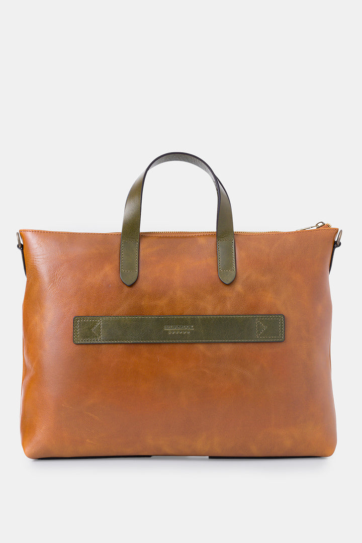 helmbrook Sac pour ordinateur portable Brice en cuir véritable unisexe de 15,6po à compartiment unique