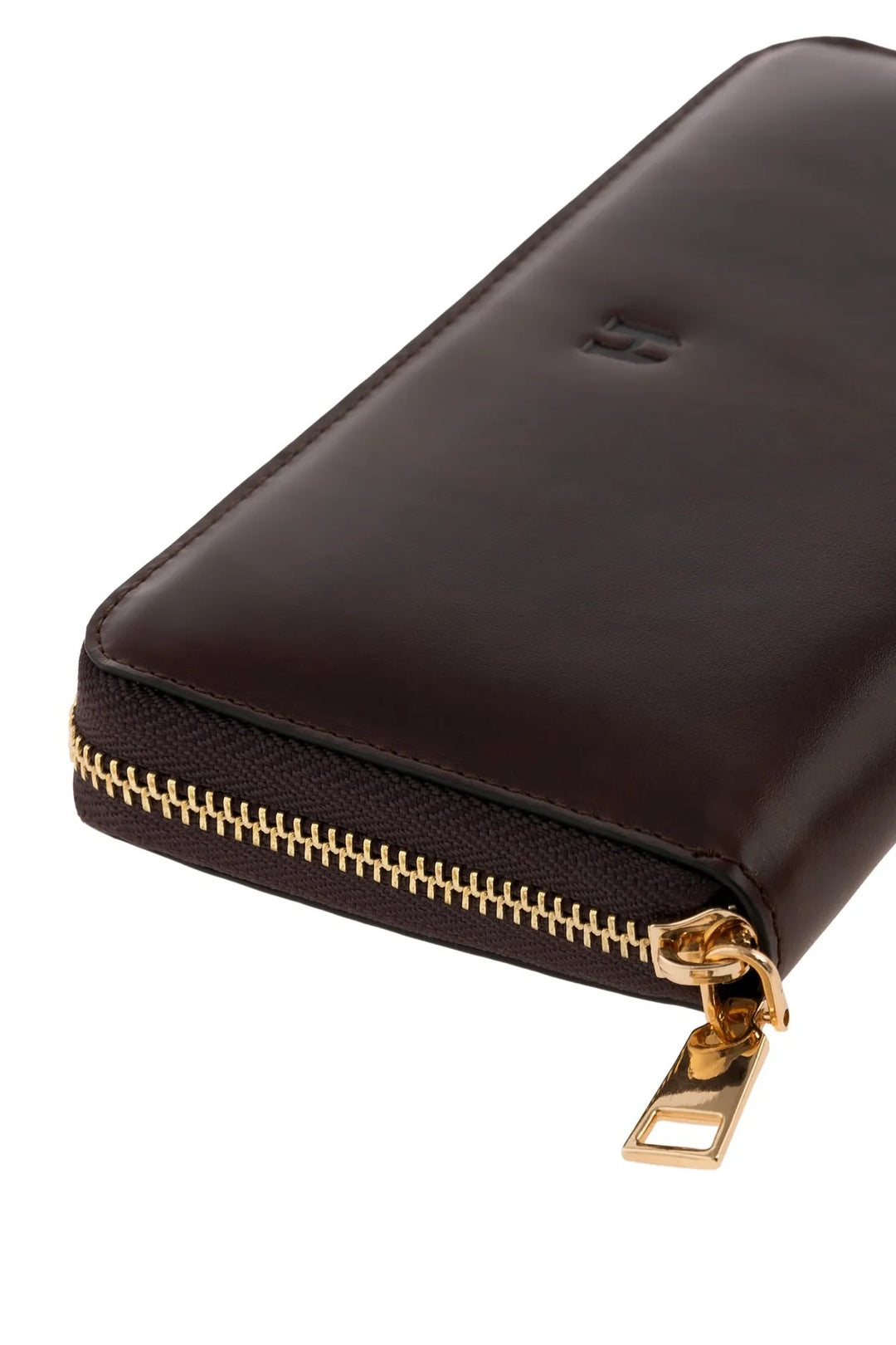 helmbrook Femme Cuir Véritable Grand Portefeuille Fermeture Éclair RFID Protégé Amelia Café