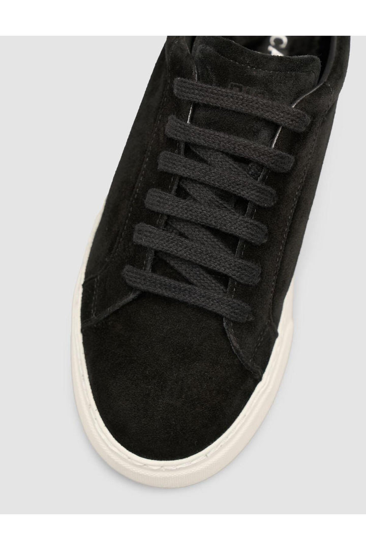 Cabani Shoes %100 Cuir Suédé Noir Doublé en Fourrure Baskets à Lacets - Multicolore