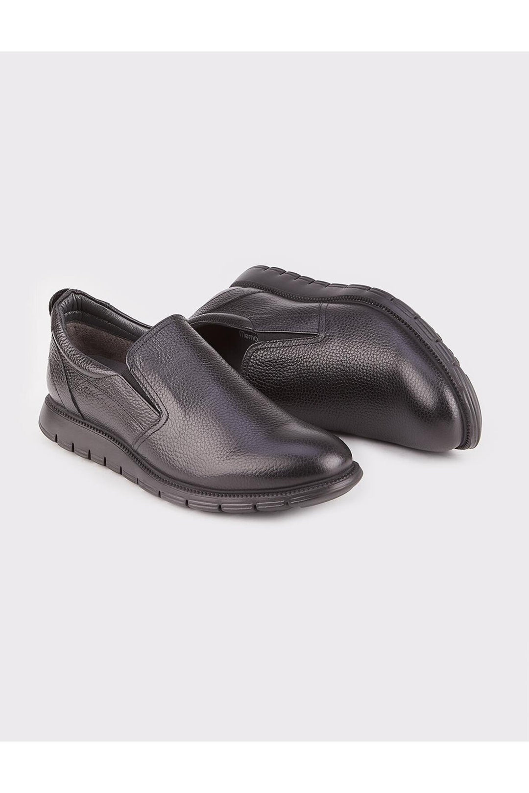 Cabani Shoes Chaussures de ville pour hommes en cuir véritable, noires, avec doublure en tissu. - Noir