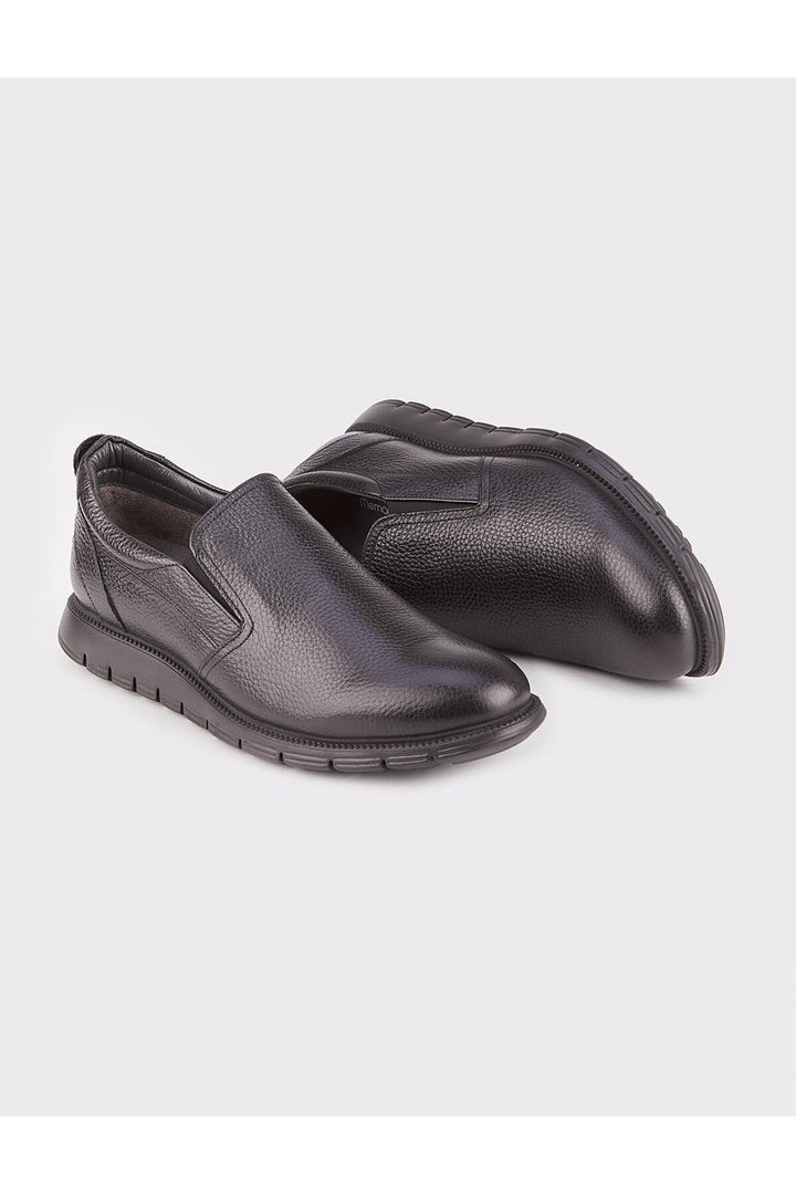 Cabani Shoes Chaussures de ville pour hommes en cuir véritable, noires, avec doublure en tissu. - Noir