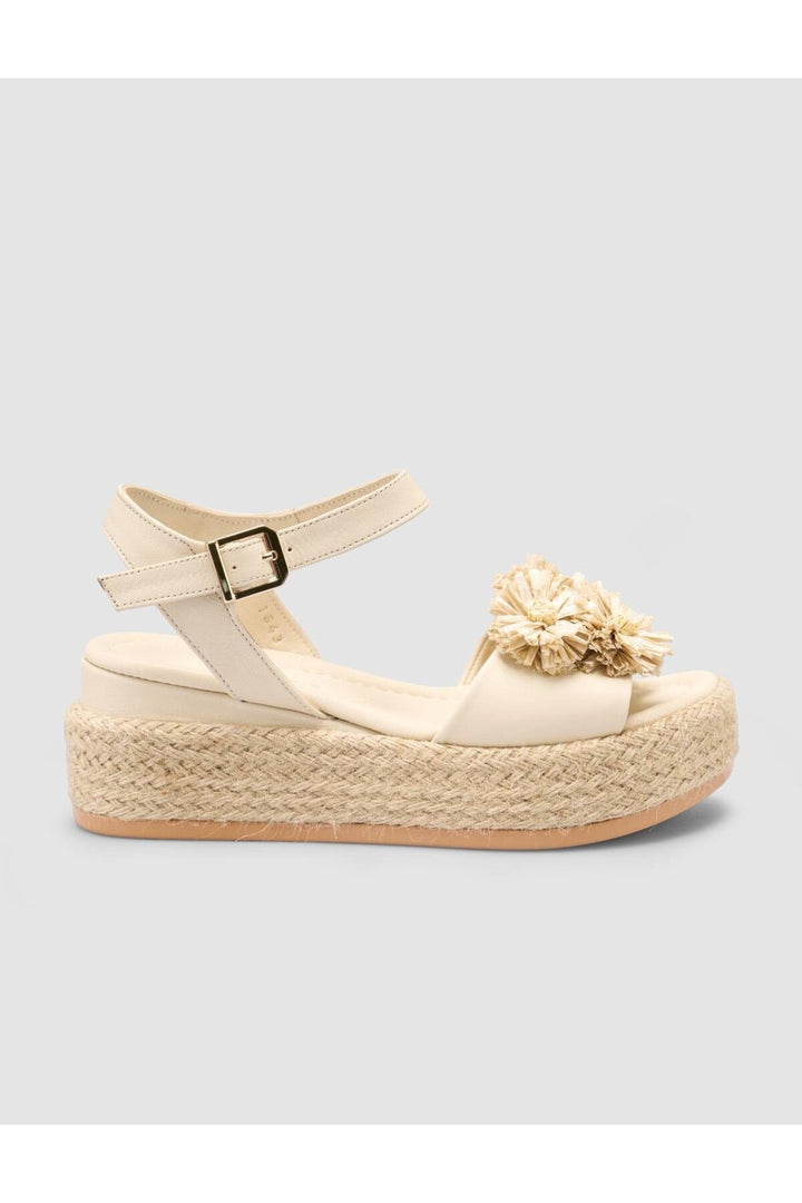 Cabani Shoes Sandales pour femmes en cuir véritable beige 100% - Beige
