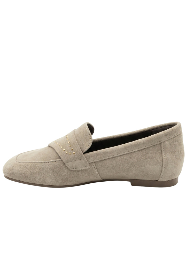 Wavelys RON Beige Cuir Suédé Confortable Semelle Basse Ballerines - Beige