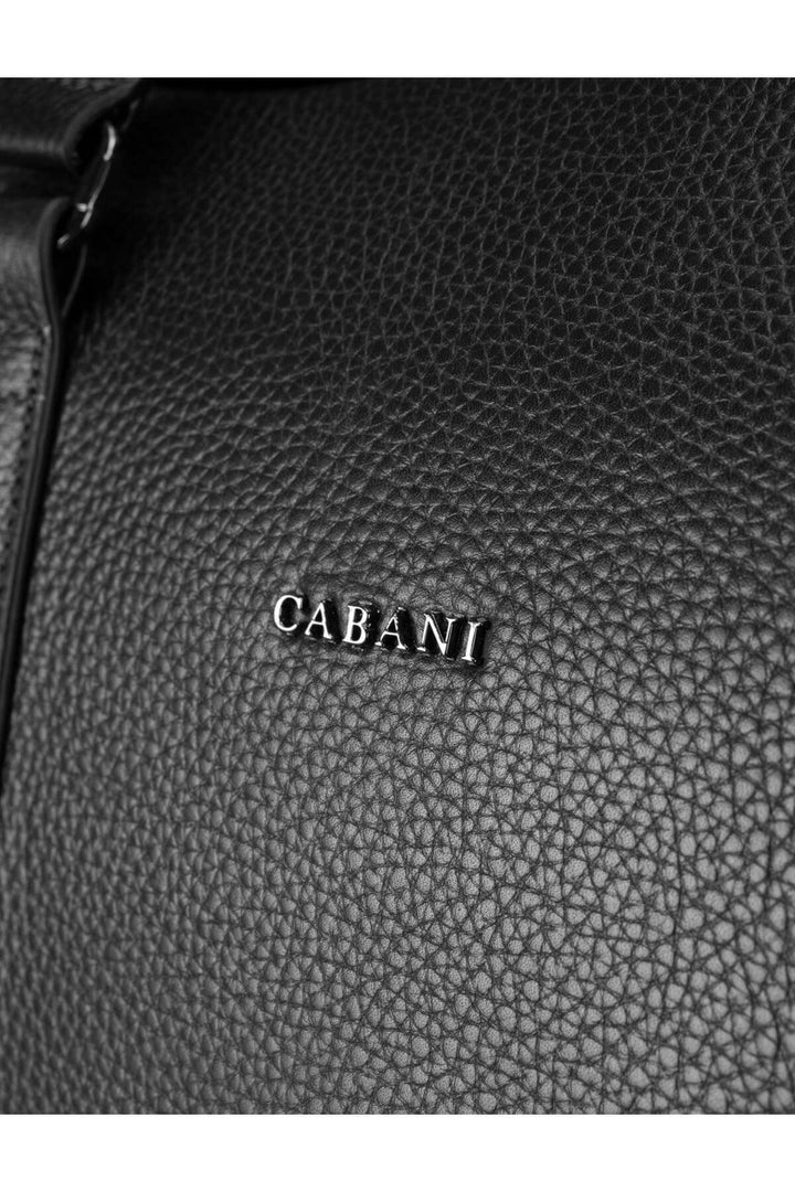 Cabani Shoes Sac en cuir véritable noir pour homme, sac à main et de voyage. - Noir