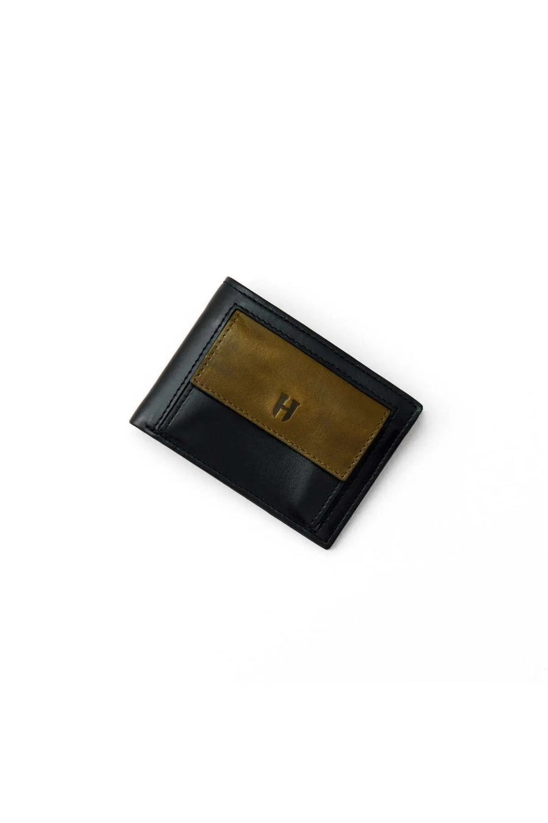 helmbrook Portefeuille en cuir véritable pour homme - Conception de poche multi-baie protégée par RFID - Rigby - Noir - Kaki