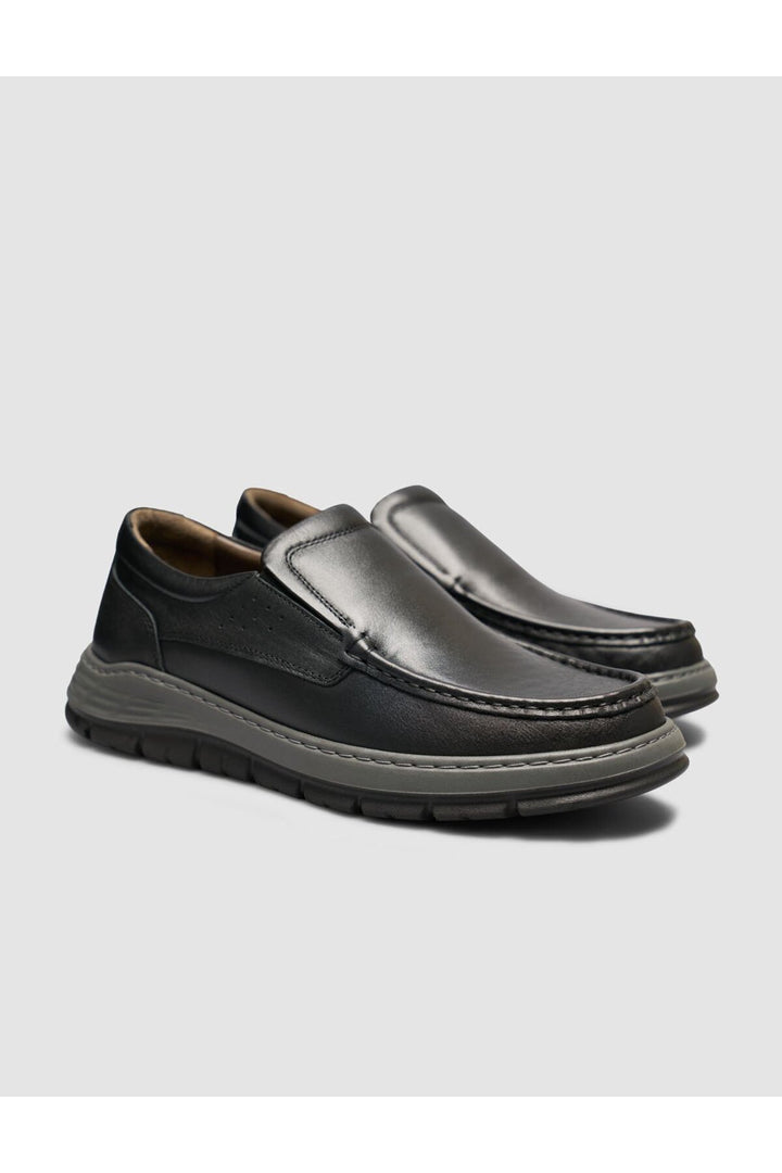 Cabani Shoes Chaussures Loafer pour Homme en Cuir Véritable Noires - Multicolore