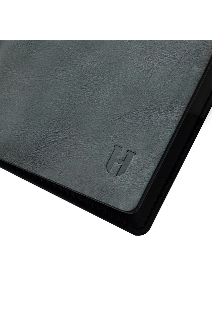 helmbrook Portefeuille en cuir véritable pour homme Slim Design Multi-Bay RFID Protected Eldridge Black