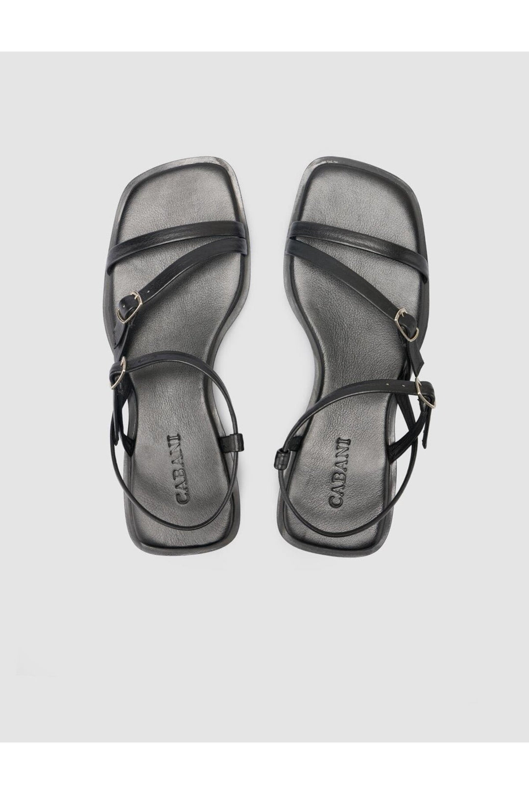 Cabani Shoes %100 Cuir véritable Sandales noires pour femmes - Multicolore