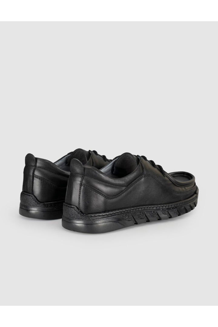 Cabani Shoes Chaussures de confort quotidiennes pour hommes en cuir véritable noires - Noir