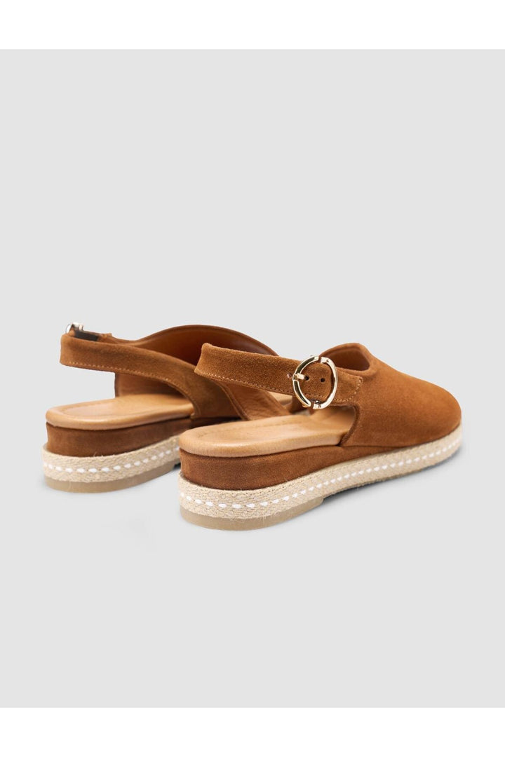 Cabani Shoes Sandales en suède pour femmes en cuir véritable 100% couleur tabac - Tabac