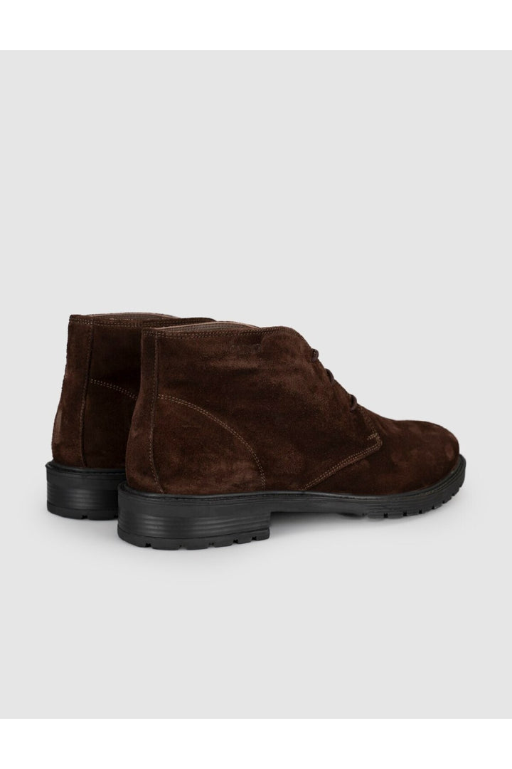 Cabani Shoes Bottines pour hommes en cuir véritable suédé marron à lacets - Multicolore