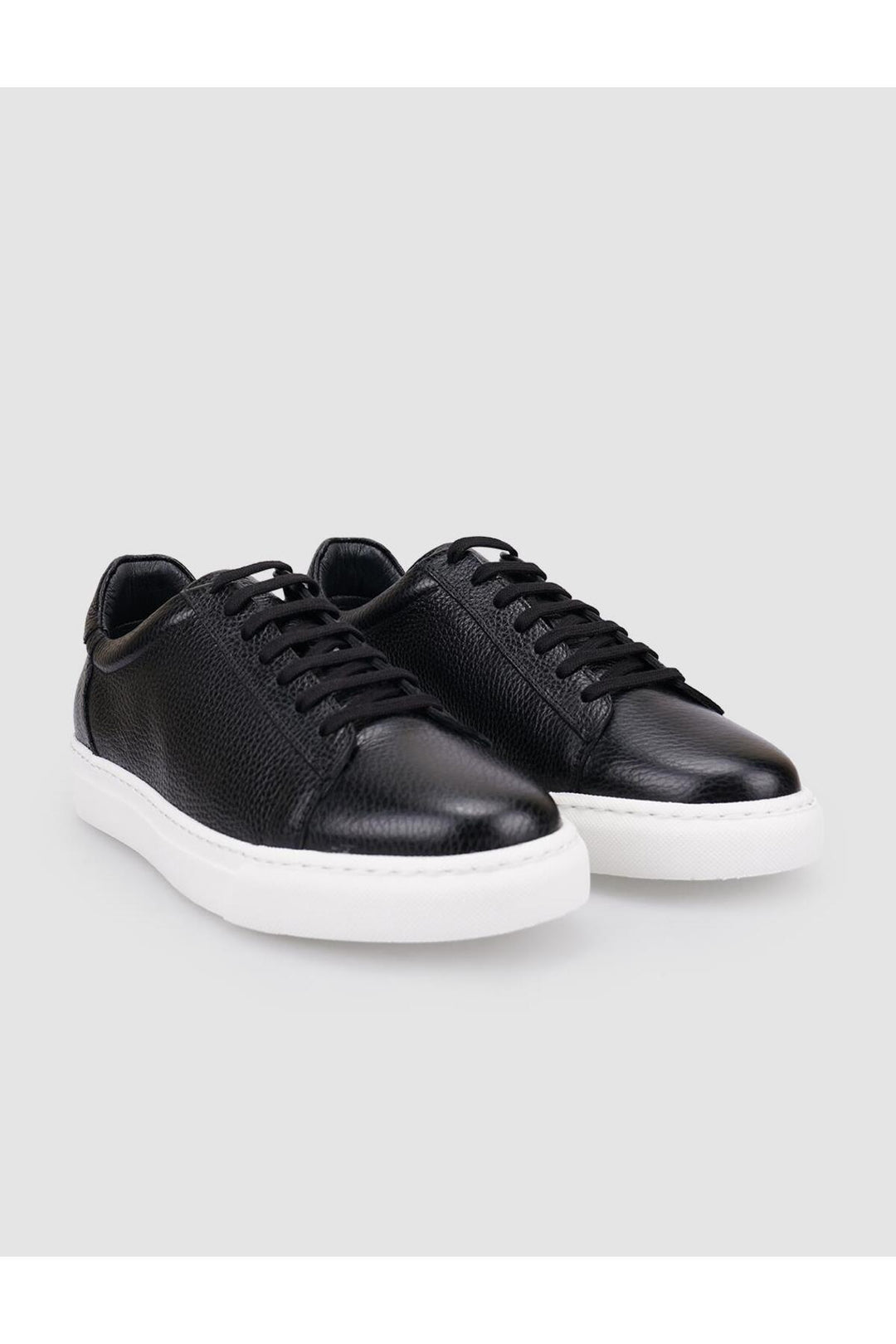 Cabani Shoes Chaussures de sport pour hommes en cuir véritable noir à lacets 100% - Noir