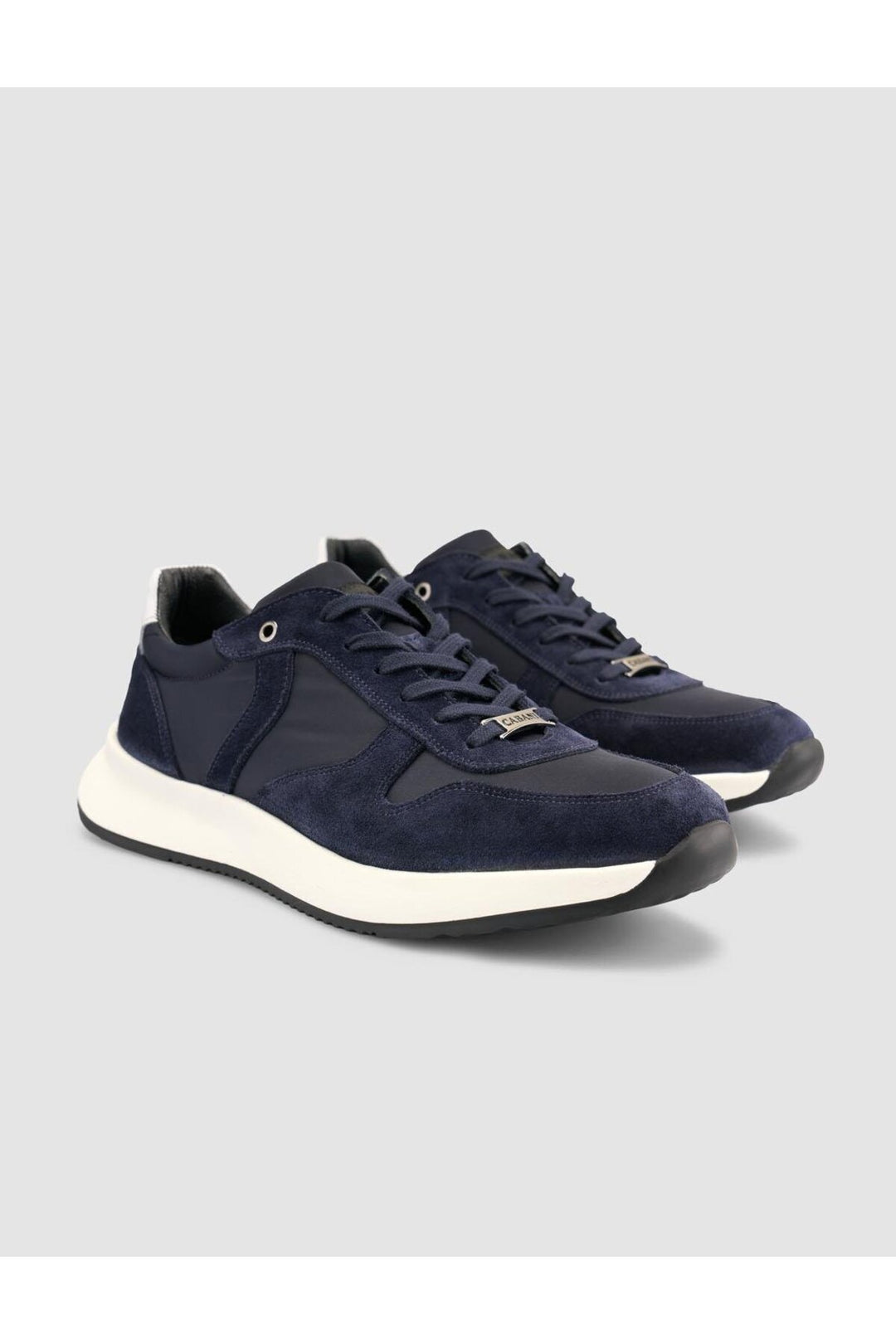 Cabani Shoes %100 Cuir Véritable Bleu marine Suédé Baskets Homme à Lacets - Multicolore