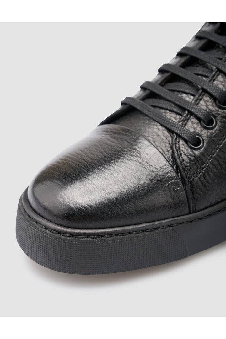 Cabani Shoes %100 Cuir véritable Chaussures de sport pour hommes noires - Noir