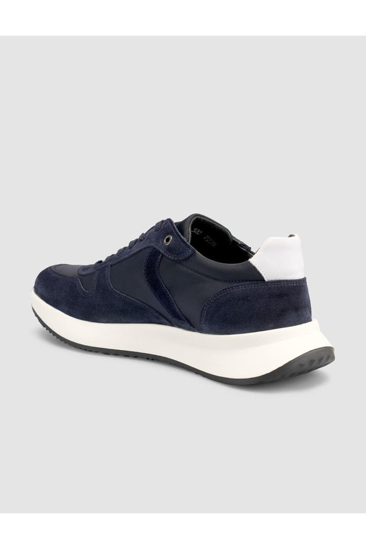 Cabani Shoes %100 Cuir Véritable Bleu marine Suédé Baskets Homme à Lacets - Multicolore