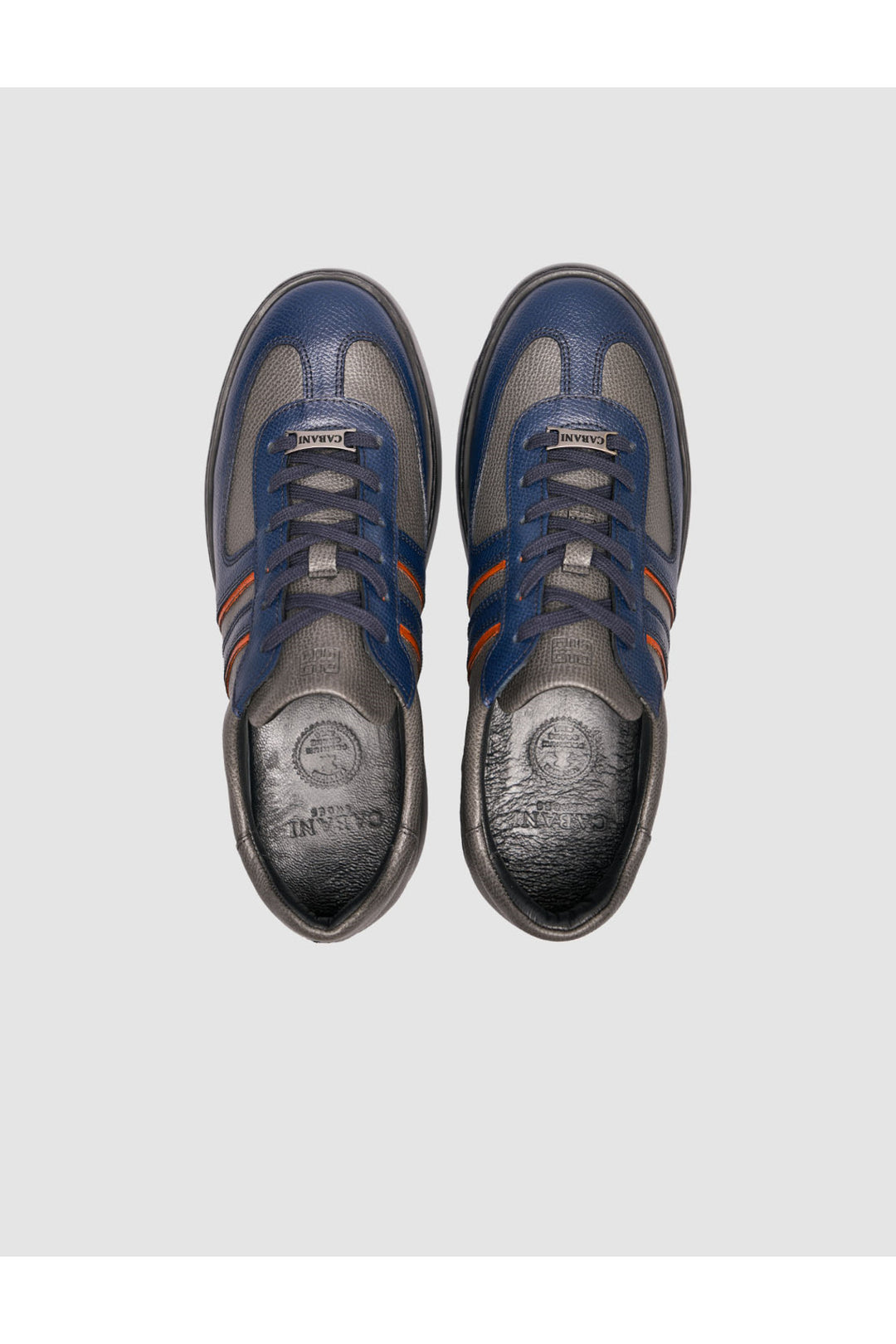 Cabani Shoes Bleu marine-Gris Véritable cuir Sneaker Ayakkabi - Multicolore