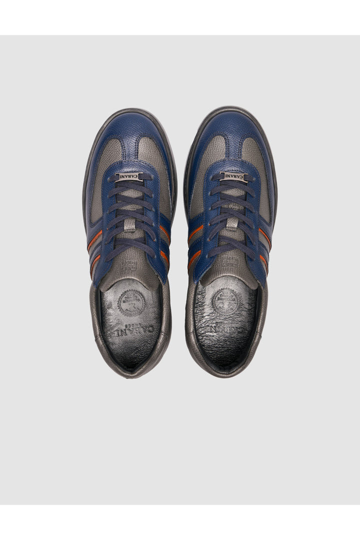Cabani Shoes Bleu marine-Gris Véritable cuir Sneaker Ayakkabi - Multicolore