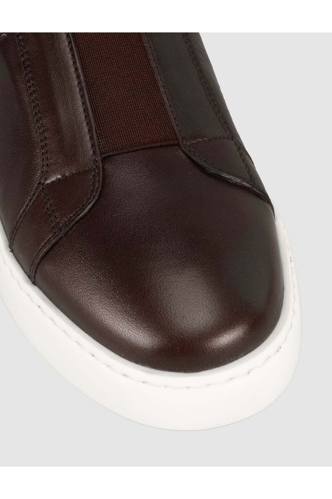 Cabani Shoes Baskets décontractées pour hommes en cuir véritable marron - Marron