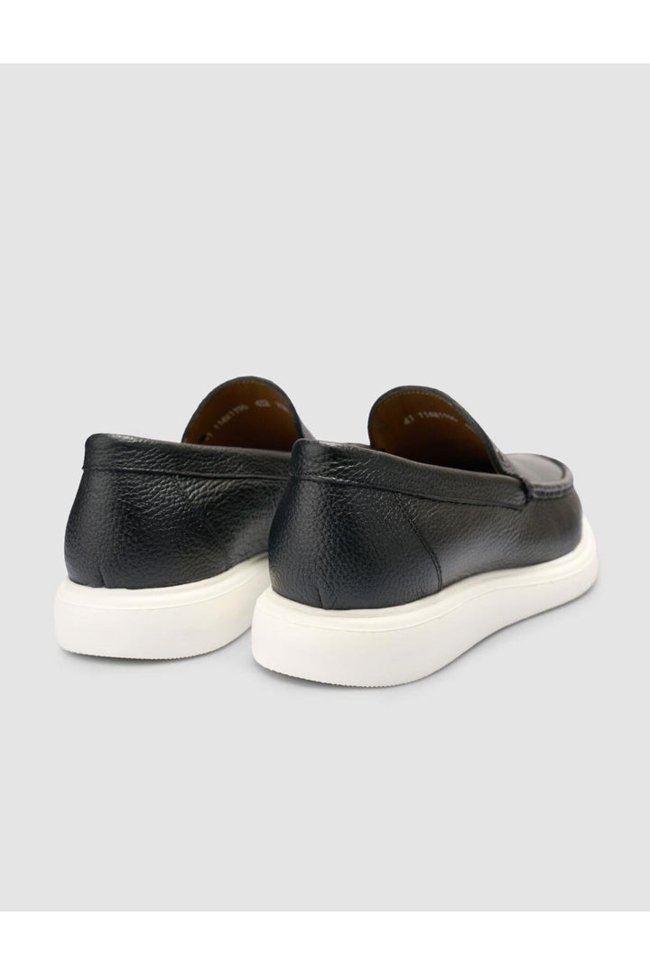 Cabani Shoes Chaussures décontractées pour hommes en cuir véritable noir à texture 100% - Multicolore