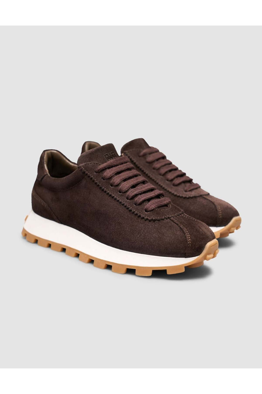Cabani Shoes Baskets pour femmes en cuir véritable de vachette marron - Multicolore