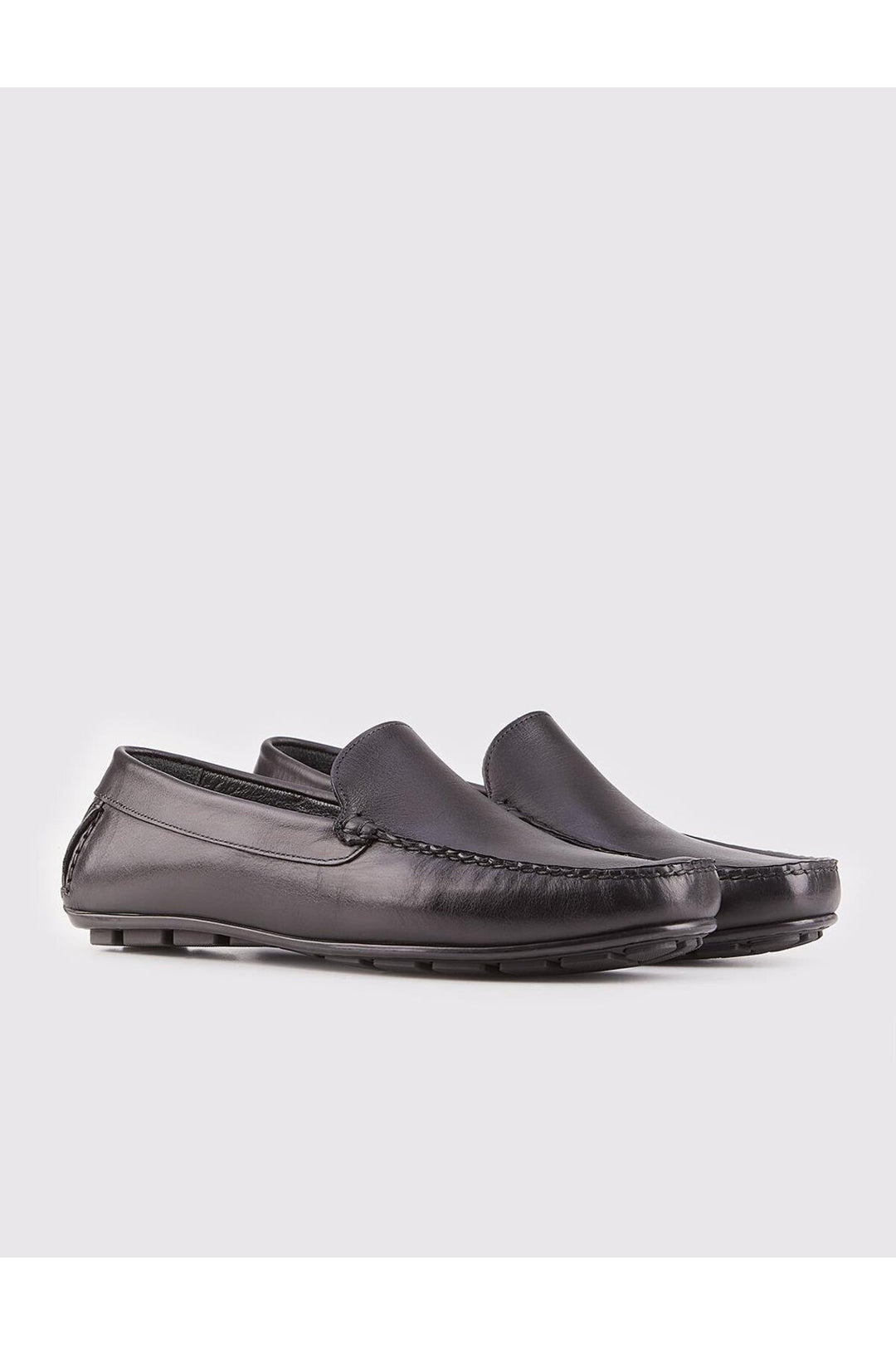 Cabani Shoes Chaussures Loafer pour hommes en cuir véritable sans lacets noires - Noir