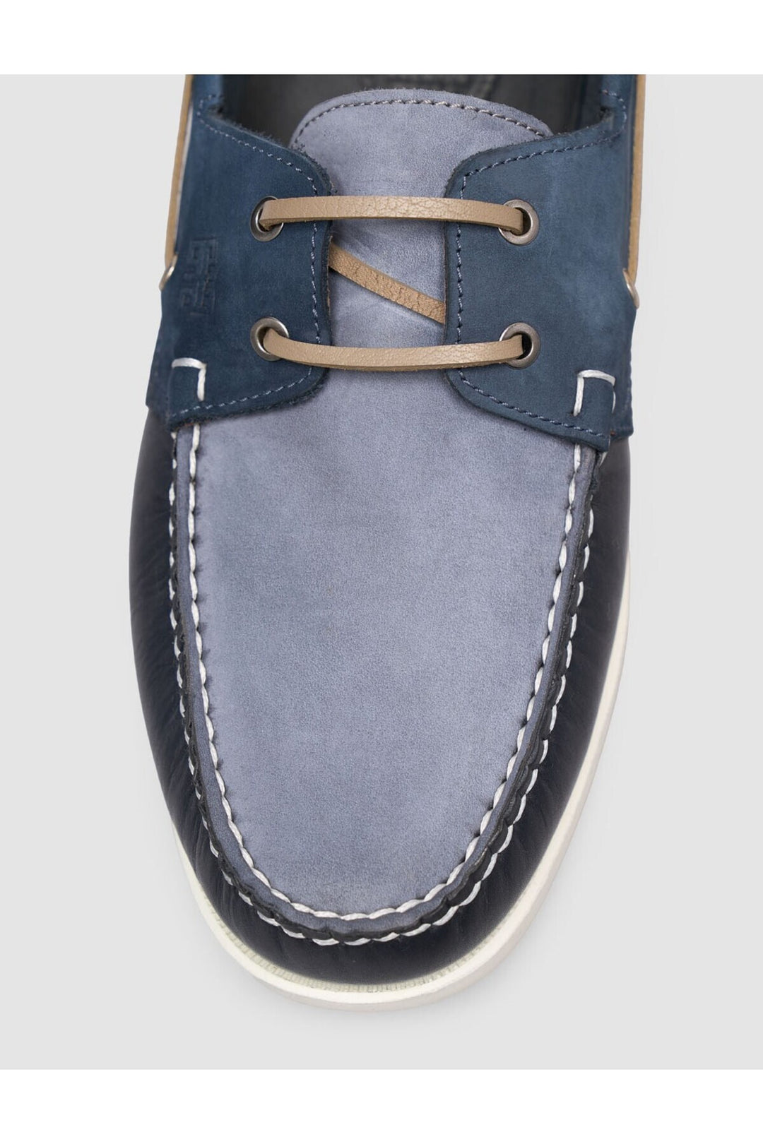 Cabani Shoes Miravia Bleu marine-Marron Chaussures de bateau en cuir véritable à lacets pour le quotidien - Bleu marine