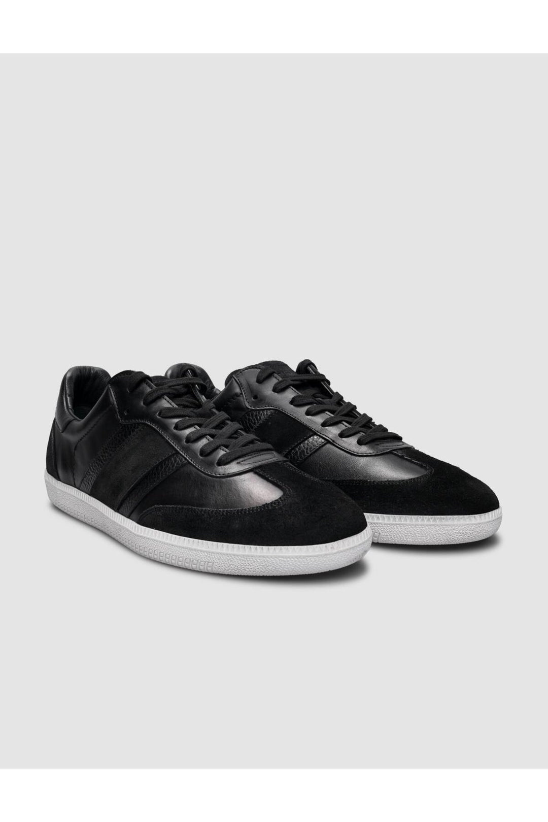 Cabani Shoes %100 Cuir véritable Baskets pour hommes noires à lacets - Noir